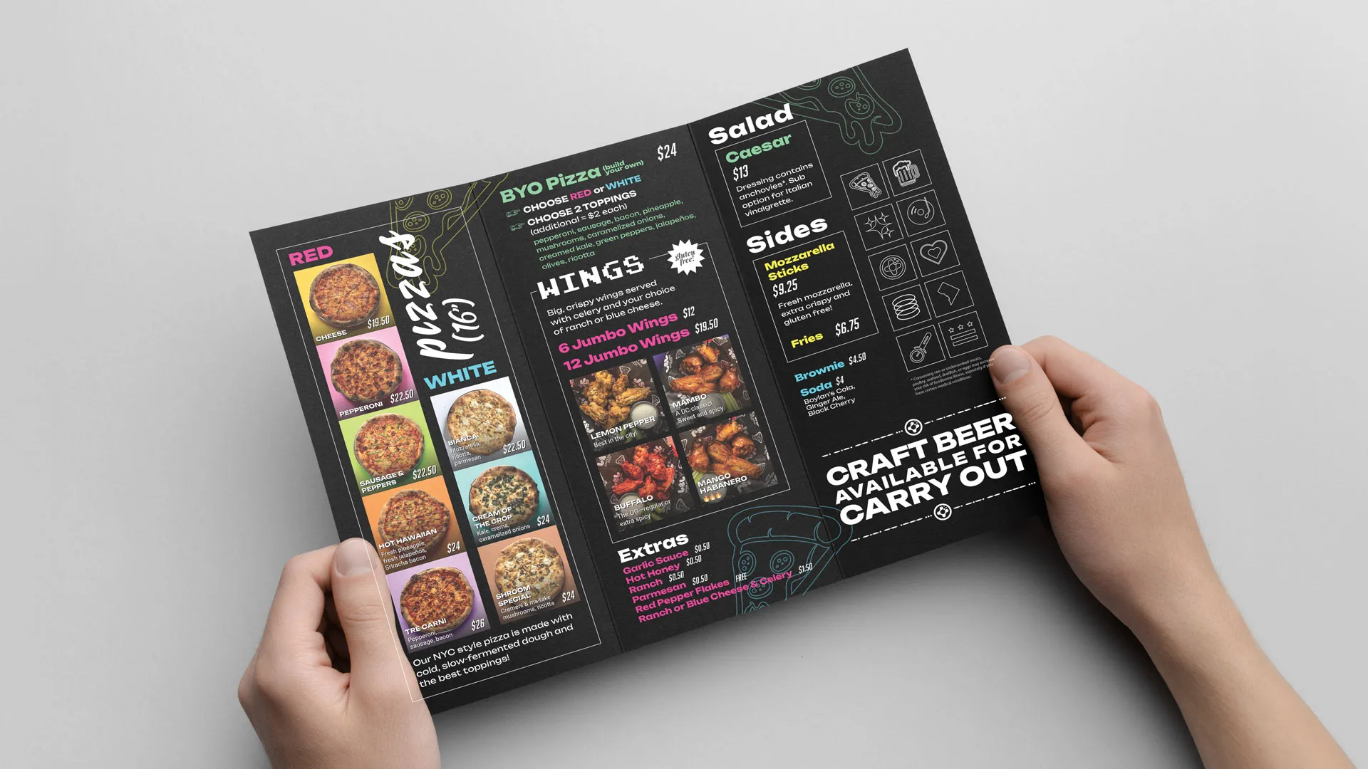 J&J Pizza — Trifold menu