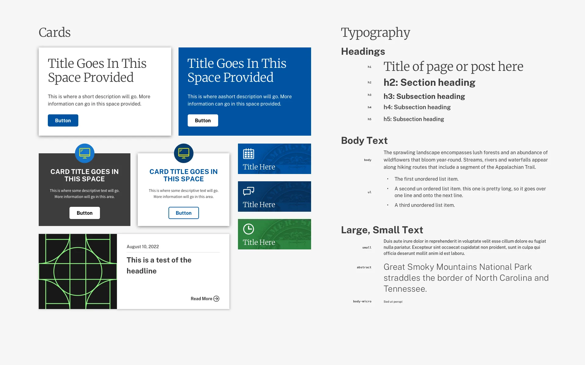Treasury Digital — Design system — patterns